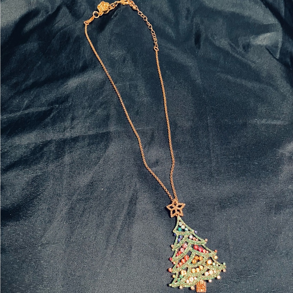 Handmade Articulated Christmas Tree Necklace with magnetic clasp & 16”-18”chain.